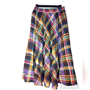 Vintage plaid A-line skirt